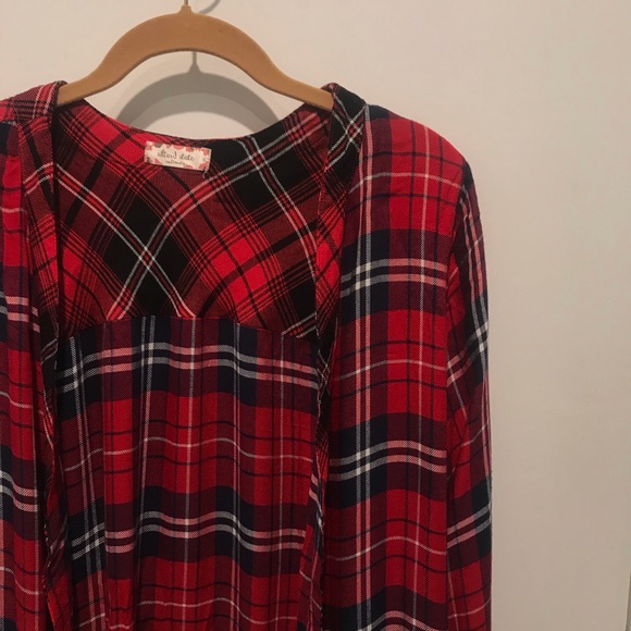 NWT! Altar’d State Red Plaid Flannel Robe - Picture 8 of 8